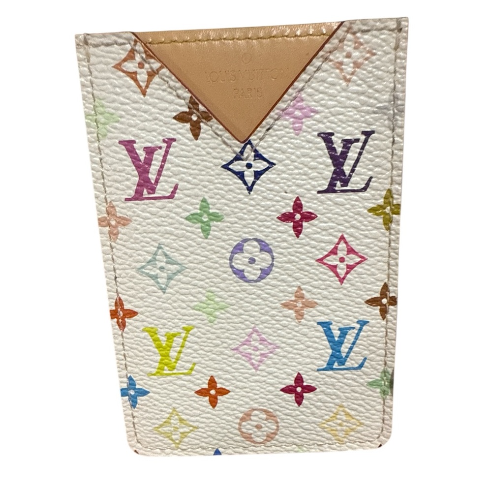 Louis Vuitton Multicolor Monogram White Card Holder Vintage Preowned